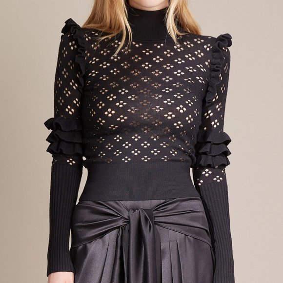 Jill Stuart Sweaters - Jill Stuart Pointelle Knit Turtleneck Sweater